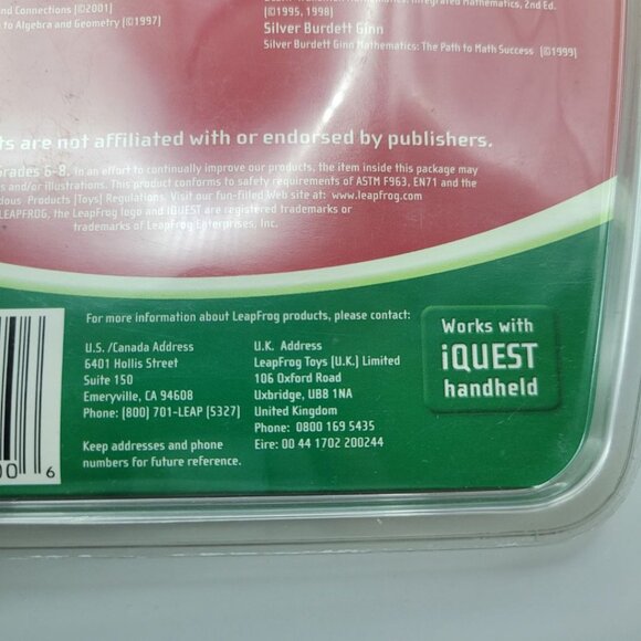 iQuest Math Grades 6 7 8 Cartridge Leap Frog Learning Education Game Vintage - Picture 6 of 9